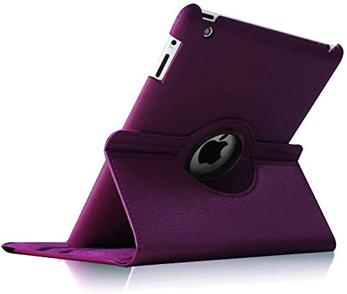 Image of 360 Degree Rotating PU Leather Smart FILP [Auto /Sleep Wake] Case Cover for Apple iPad 2 / iPad 3 / iPad 4 (Model: A1460, A1459, A1458, A1416, A1430, A1403, A1397, A1396, A1395) (Purple)
