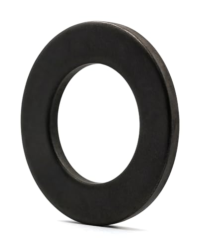 NACX M10 Carbon Steel Flat Washer, Black Oxidized 8.8 Grade, 10mm ID, 20mm OD, 1.5mm Thick, Metal Alloy Steel Fasteners for Mechanical Industry, 50Pcs