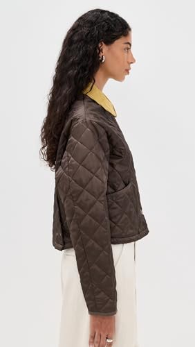 Denimist Women's Cozy Cropped Quilted Jacket in Rich Brown – Medium Size for Effortless Style - Image 4