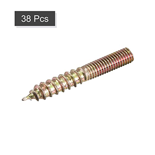 Image of uxcell M5x25mm Hanger Bolts, 120pcs Double Ended Thread Dowel Screws for Wood Furniture Connecting