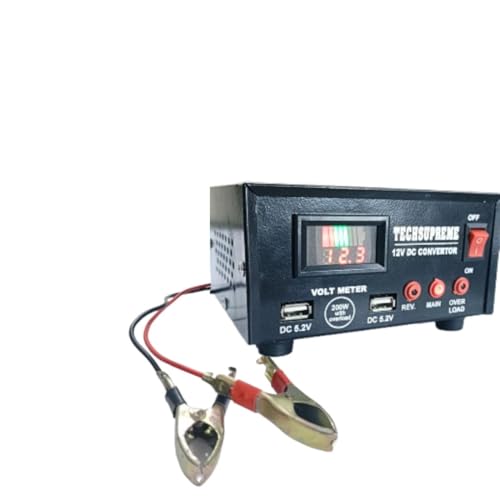 Image of TechSupreme Mini Inverter with Display12 Volt 200W for Home, Car, Boat,Lap top, D2H Box, Mobile Charger(12V DC to 220V AC Converter) A5