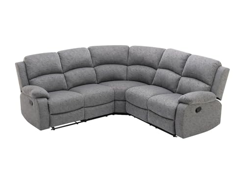 Vente-unique - Canapé d'angle Relax en Tissu chiné Gris RIETI