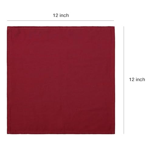 Image of 100% Cotton Dinner Napkins 12x12 Inch, Soft & Durable, Reusable Cloth Napkins for Dining, Events, and Everyday Use (Burgundy, Set of 25 (12x12))
