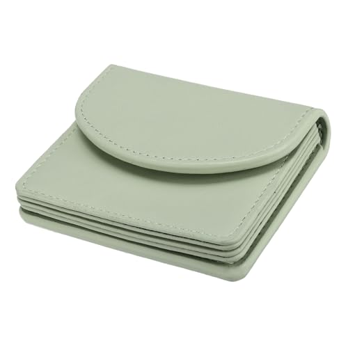 Image of uxcell PU Leather Business Card Case, Business Name Card Holder Wallet with Magnetic Shut Pocket Holder for Women Credit ID Card, Green