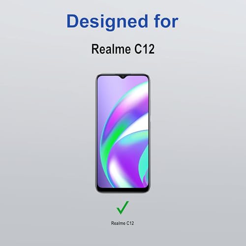 Image of ZAP CASE HD Plus Tempered Glass Screen Protector Compatible For Realme C12 (Black) Edge To Edge Coverage With Easy Installation Kit