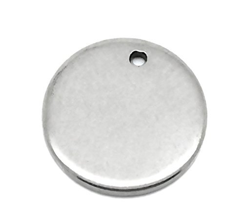 VALYRIA 50pcs Stainless Steel Blank Stamping Tags Round Charm Pendants Silver Tone 10mm(3/8 VALYRIA 50pcs Stainless Steel Blank Stamping Tags Round Charm Pendants Silver Tone 10mm(3/8