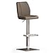 Robas Lund Stołek barowy skóra cappuccino z oparciem krzesło barowe obrotowe 180 stopni, stołek z regulacją wysokości, NA.OMI, 51 x 42 x 112 cm