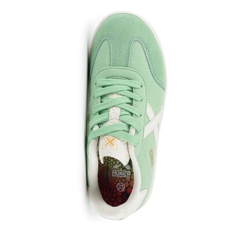 Baskets Bassa Vert Eau Munich semelle adhérente et design rétro basse