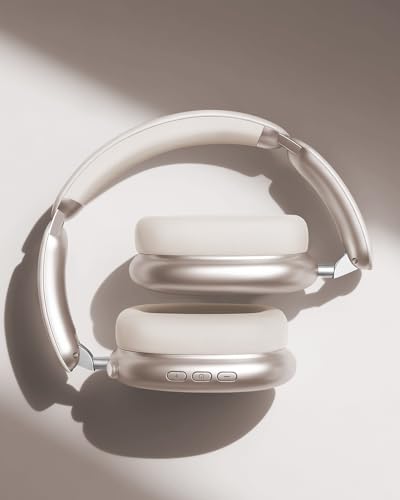 Image of Wentronic Y02 Active Noise Cancelling Headphones, Wireless Over-Ear Bluetooth 5.4 Headphones with Microphone, 60H Playtime, Hi-Res Audio,Big Bass,Foldable Lightweight for Travel Home Office, Starlight