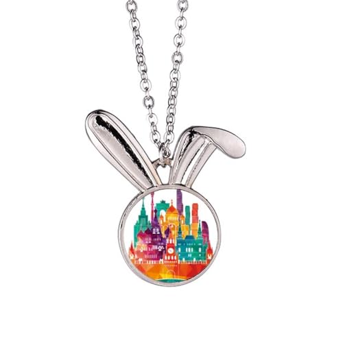 Collier avec pendentif en forme de lapin de la cathédrale de Moscou pour femme
