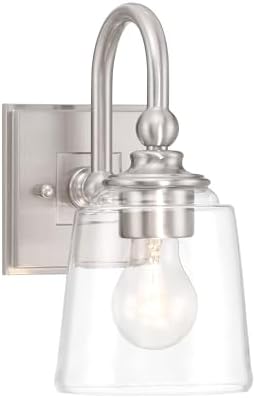 Minka Lavery 4001-84 Antonia Wall Sconce, 1 A19 Medium E26 Socket(s), Brushed Nickel (Bulbs Not Included)