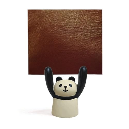 Porte-mémo en cuir marron et panda, l'alliance de la maroquinerie et du style
