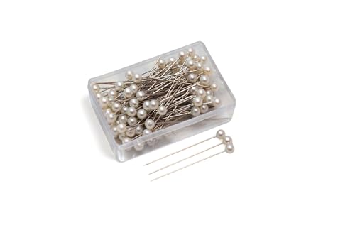 Image of Gleader 100pcs pearl pins white/ivory for wedding flowers/buttonholes/corsages