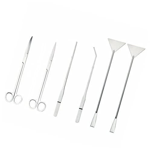 Totority 1 Set Fish Tank Cleaning Kit Straight Tweezers Curved Scissor Flat Shovel Tank Cleaning Tool