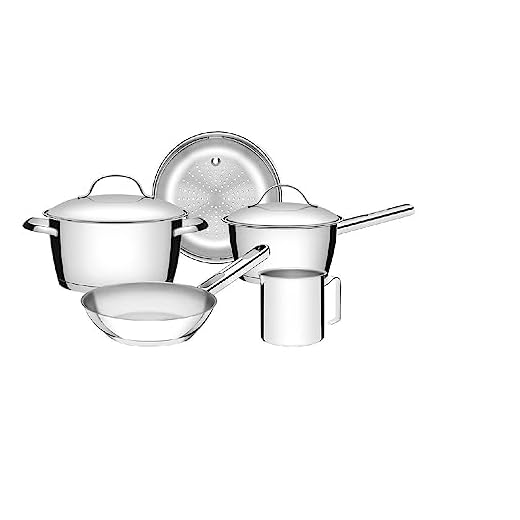 Jogo de Panelas Tramontina Allegra em Aço Inox com Fundo Triplo 5 Peças