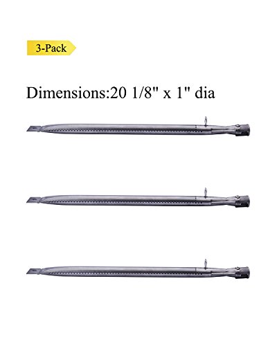 Votenli S9505A (3-Pack) Replacement Parts For Chargriller 3001 3030 4000 5050 5072,5252, 5650,4208 Stainless Steel Burner And Stainless Steel Heat Plates #TOP2