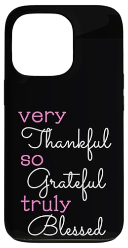 Thankful Grateful Blessed Positivity ���`�x�[�V���������߂�N���X�`���� �X�}�z�P�[�X iPhone 13 Pro �p