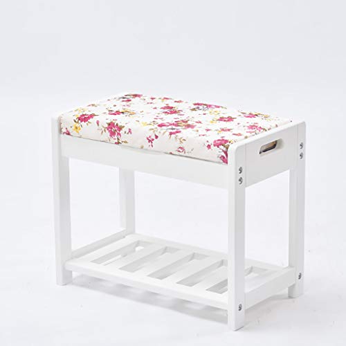 Étagère à chaussures avec coussin rembourré et structure bois - 2