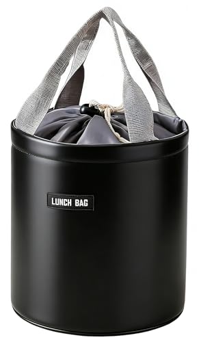 Joolxxo スープジャー ランチバッグ 6l お弁当 保冷バッグ 大容量 断熱袋 厚手保温バッグ ランチトートバッグ 保温バッグ 通勤 通学 ピクニック 仕事 オフィス 旅行用 男女兼用 (ブラック)