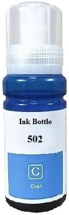 Vivid Colors VC Cyan - Botella de repuesto de tinta compatible con T502 502 para tinta de repuesto para impresora ET-2850 ET-3830 ET-3850 ET-4850 WF