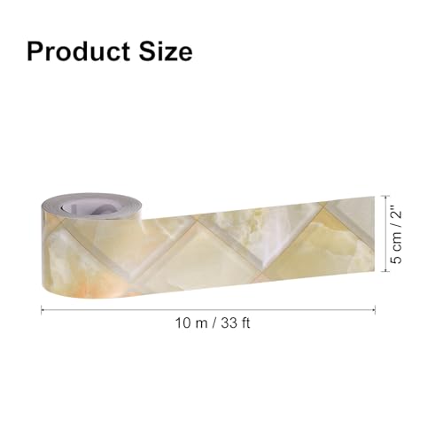 Image of uxcell 33 Ft x 2 Inch Wood Grain Repair Tape, Self Adhesive Wood Colored Tape for Furniture, Floors, Cabinets, Windows, Doors (Rhombic Pattern)