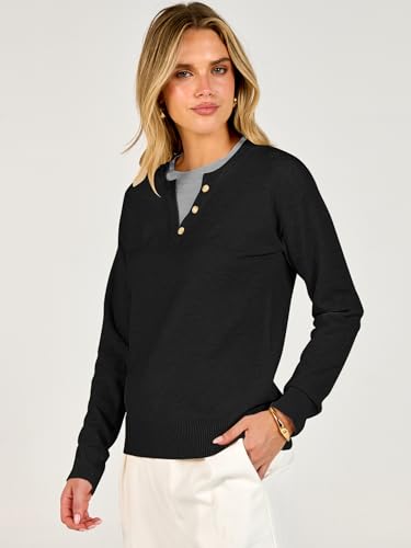 Image of ANRABESS Sweaters for Women 2026 Fall Long Sleeve Lightweight Pullover Tops
