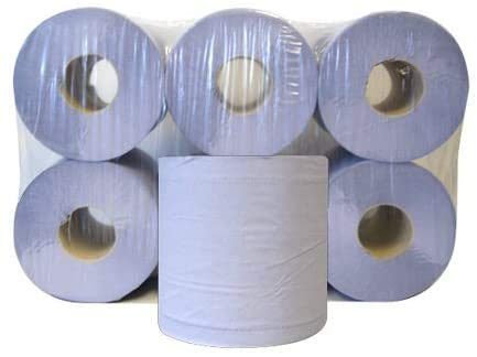 Pack of 12 2 Ply Centre Feed Paper Wipe Rolls 110m Rolls