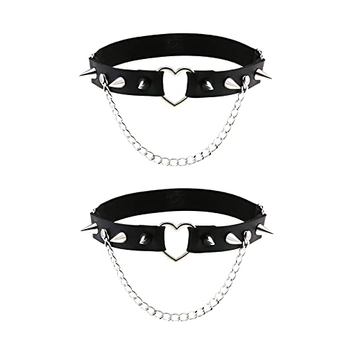 Alisikee Lot De 2 Porte-jarretelles Réglables En Dentelle En Forme De Coeur Avec Fermoirs Antiderapants Pour Femme Noir Rose Amz