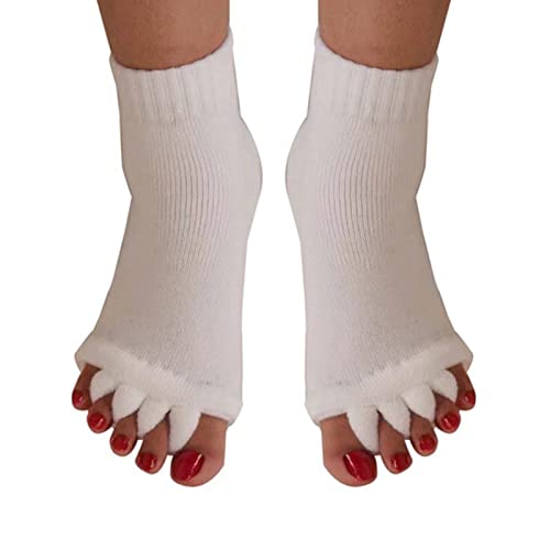AIBEARTY 1 Pair Yoga Sport Gym Five Toe Separator Socks Foot Alignment Pain Massage Socks,Prevent Foot Cramps