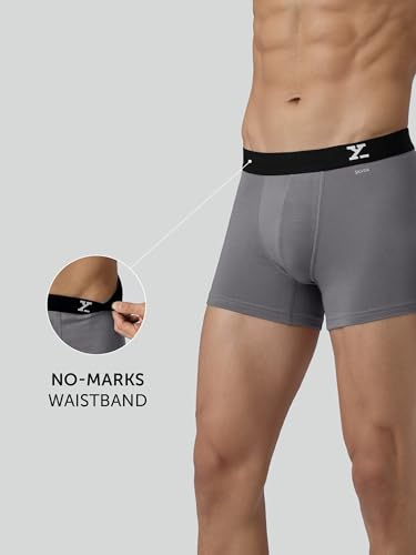 Image of XYXX Men's Aero Super Combed Cotton Trunks | Antimicrobial, Regular Fit, No-Marks Waistband | Underwear for Men Combo (Pack of 3)