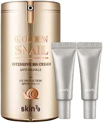 SKIN79 2023 Renewed Ingredients Golden Snail Intensive BB Cream 45ml with 2 Random Travel Size BB Cream (7g) (Snail)