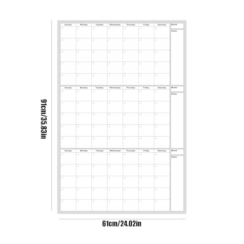 Calendrier effaçable à sec pour ne plus oublier vos factures et vos objectifs