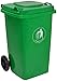 Kosz na śmieci na kółkach, łatwy do przenoszenia Gruby plastikowy kosz na śmieci Czyszczenie parku na świeżym powietrzu Kosz na śmieci 100 litrów Kosz na śmieci łatwy do czyszczenia (kolor: zielony, r