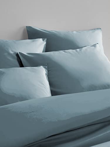 De Witte Lietaer Olivia XL Plain Satin Double Duvet Cover 260 x 240 cm + 2 Pillowcases, Arctic, Plein XL - Image 2