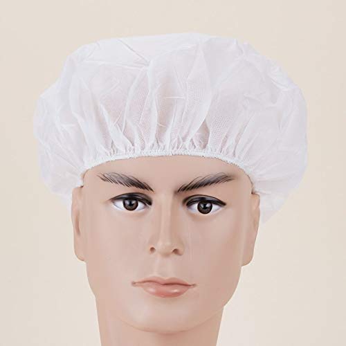 ZXWCYJ 100PCS Disposable Non-Woven Hats, Dustproof Hair Net Cap, Medical, Labs, Nurse, Tattoo, Food Service, Health, Hospital,White
