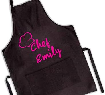Personalized Chef Apron, Apron for Women or Men with Pockets, Cooking Aprons for Women, Chef Apron for Men, Custom Kitchen Apron Customized Woman Man Aprons, Personalized Gift for Dad or Mom