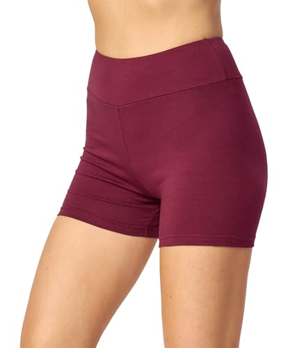 Merry Style Pantalones Cortos Mujer Leggins Shorts MS10-359 (Burdeos,S)
