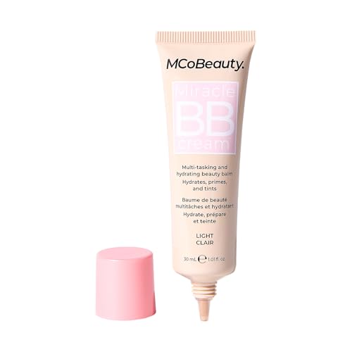 MCoBeauty - Miracle BB Cream - Primes and Tints - Everyday Skin Tone Balancing Face BB Cream - Contains Hyaluronic Acid and Glycerin - Cream Light Shade