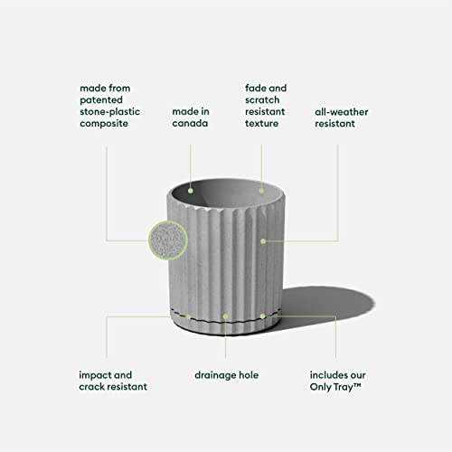 Image of Veradek Demi Series Demi 6 inch Planter w /Tray - Grey, 2 Pack