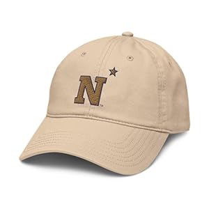 Elite Authentics Navy Midshipmen Iconic Officially Licensed Adjustable Baseball Hat, Stone, One Size