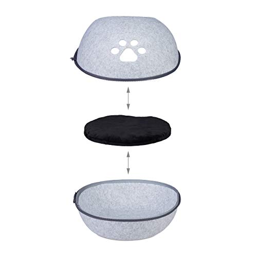 Relaxdays, Grigio Chiaro Cuccia in Feltro per