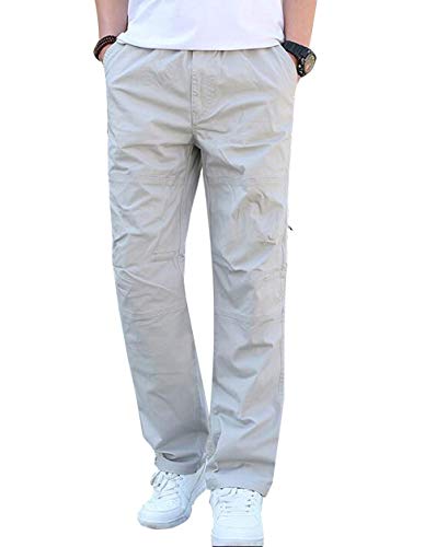 Men's Cotton Lightweight Twill Relaxed Fit Full Elastic Waist Pant with Pockets2