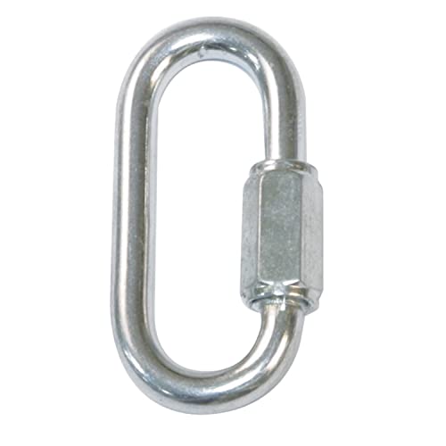 Amig - Pack de 2 Eslabones Rápidos con Cierre de Rosca Mod.30160 para Conectar Cuerdas, Cadenas, Correas o Cintas, De Acero Galvanizado, Mosquetón para Conexiones Rápidas, Medidas: Ø4 x 40 mm Plateado