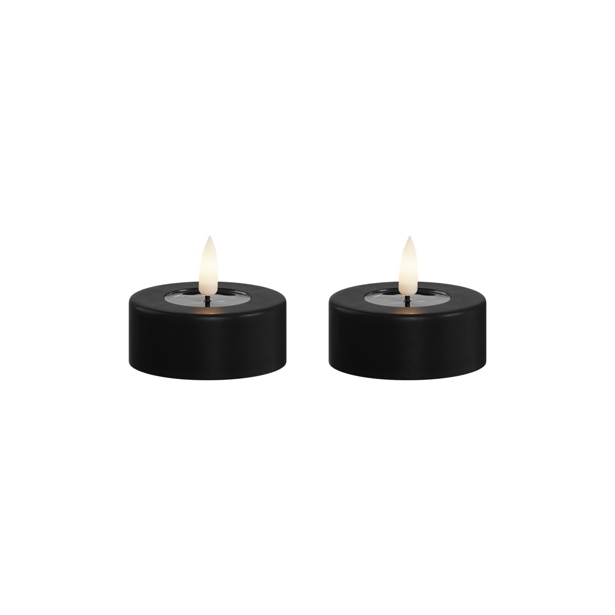 Deluxe Homeart Indoor Flameless LED Jumbo Tealight Set - with Real Flame™ Technology - Battery Powered Candle (Black)