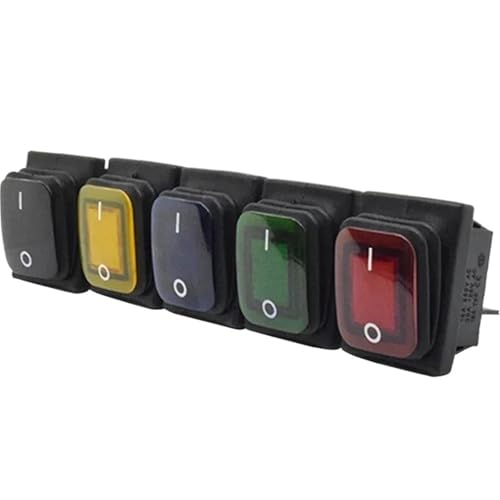 Interruptor estanco 12V con luz LED verde KCD4 DPST de 4 pines para entornos húmedos