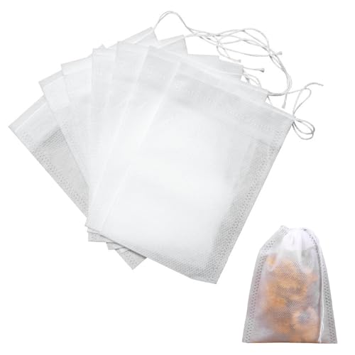 SYEYCW 300 Piezas Filtro Te, Bolsas de Filtro de Té Desechables, 5 x 7 cm Bolsas Te Desechables con Cordón, Infusor Te con Cordón, para Especias Sueltas, Té, Hierbas en Polvo, Café, Té de Hierbas