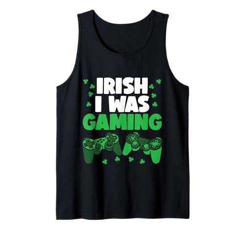 Irish I Was Gaming Funny St Patrick's Day Gamer Camiseta sin Mangas