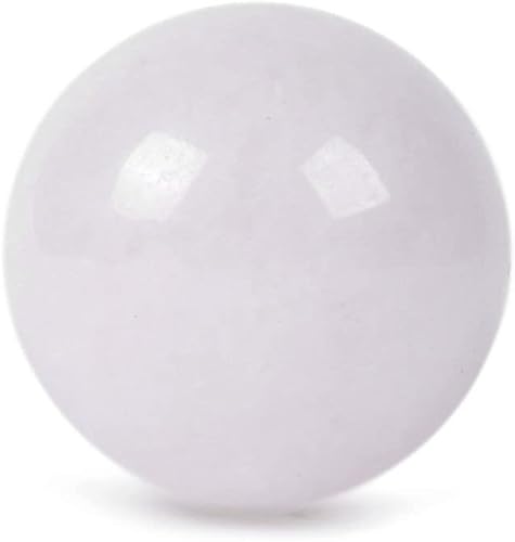 Justinstones Bola de energía de cristal curativo de jade blanco natural de 0.787 pulgadas, colección de muestras redondas, piedra de bolsillo para
