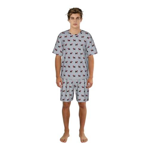 Pyjama homme Noël ensemble respirant manches courtes pour soirées cocooning