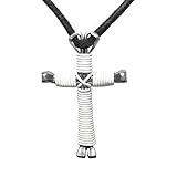 Show Me Country White Hand Made Horseshoe Nail Cross Necklace Made in The USA